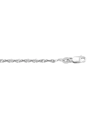 10k, 14k White Gold 1.7 mm Singapore Italian Chain