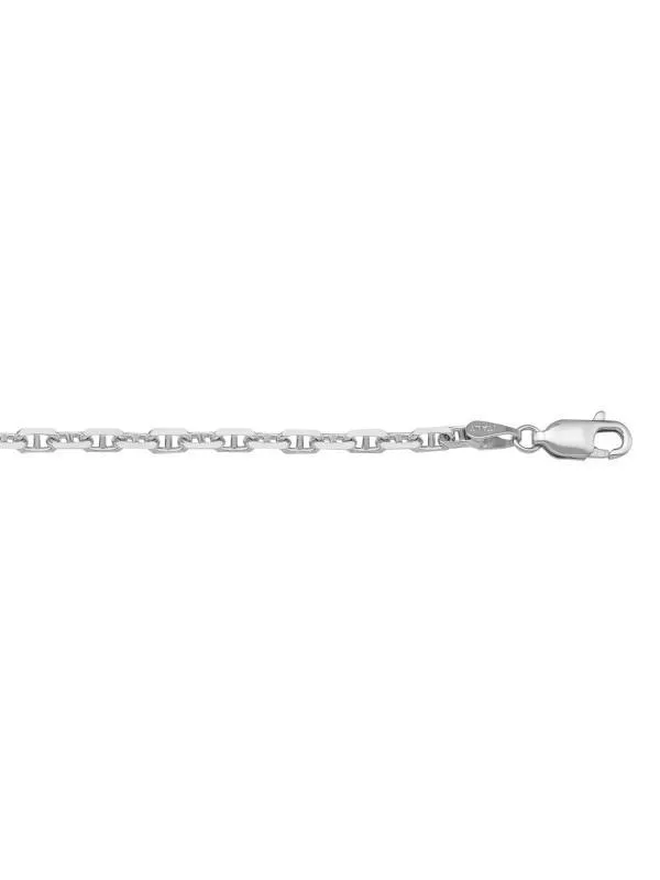 10k, 14k White Gold Anchor Link 2.8 mm Italian Chain