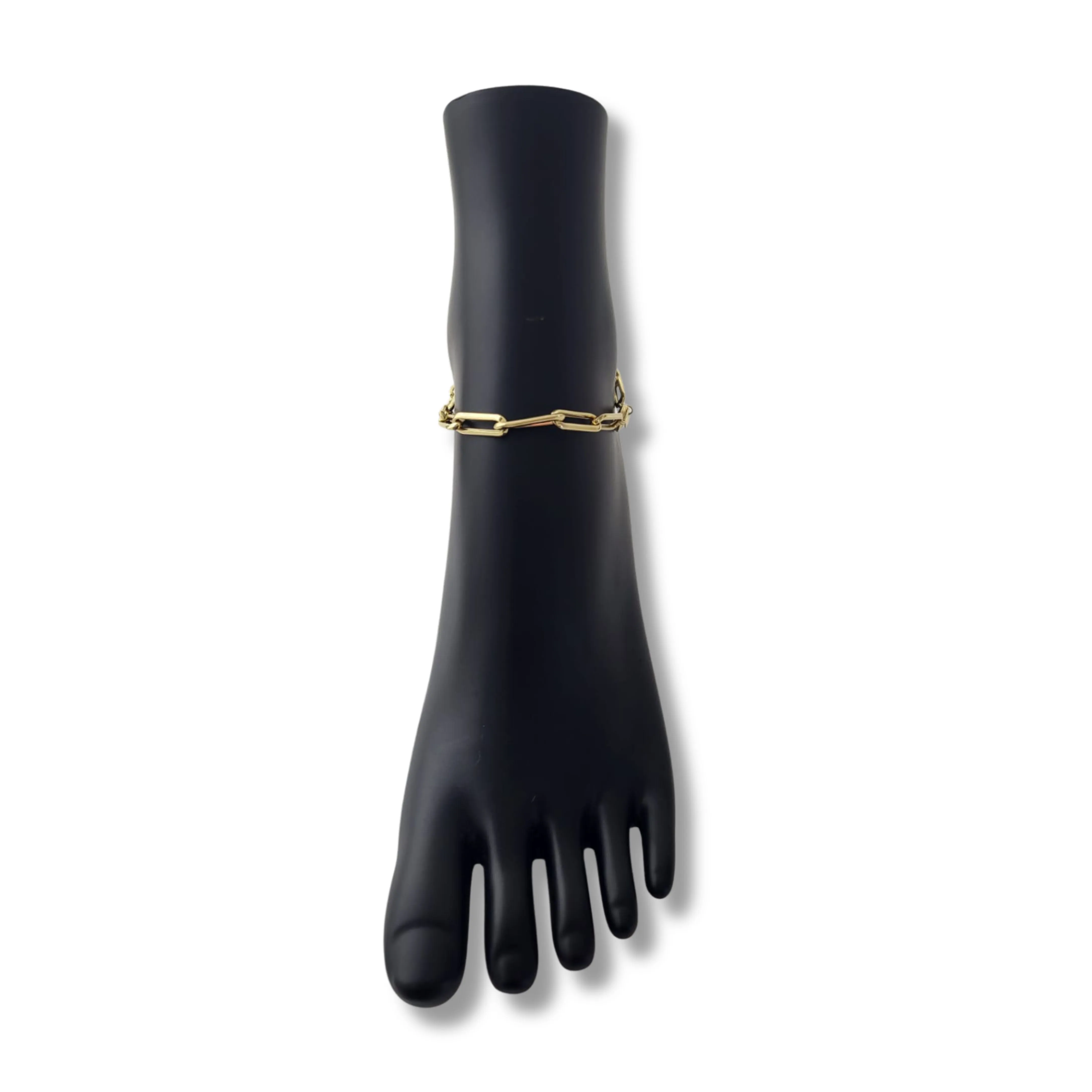 10K Yellow Gold Paperclip Anklet