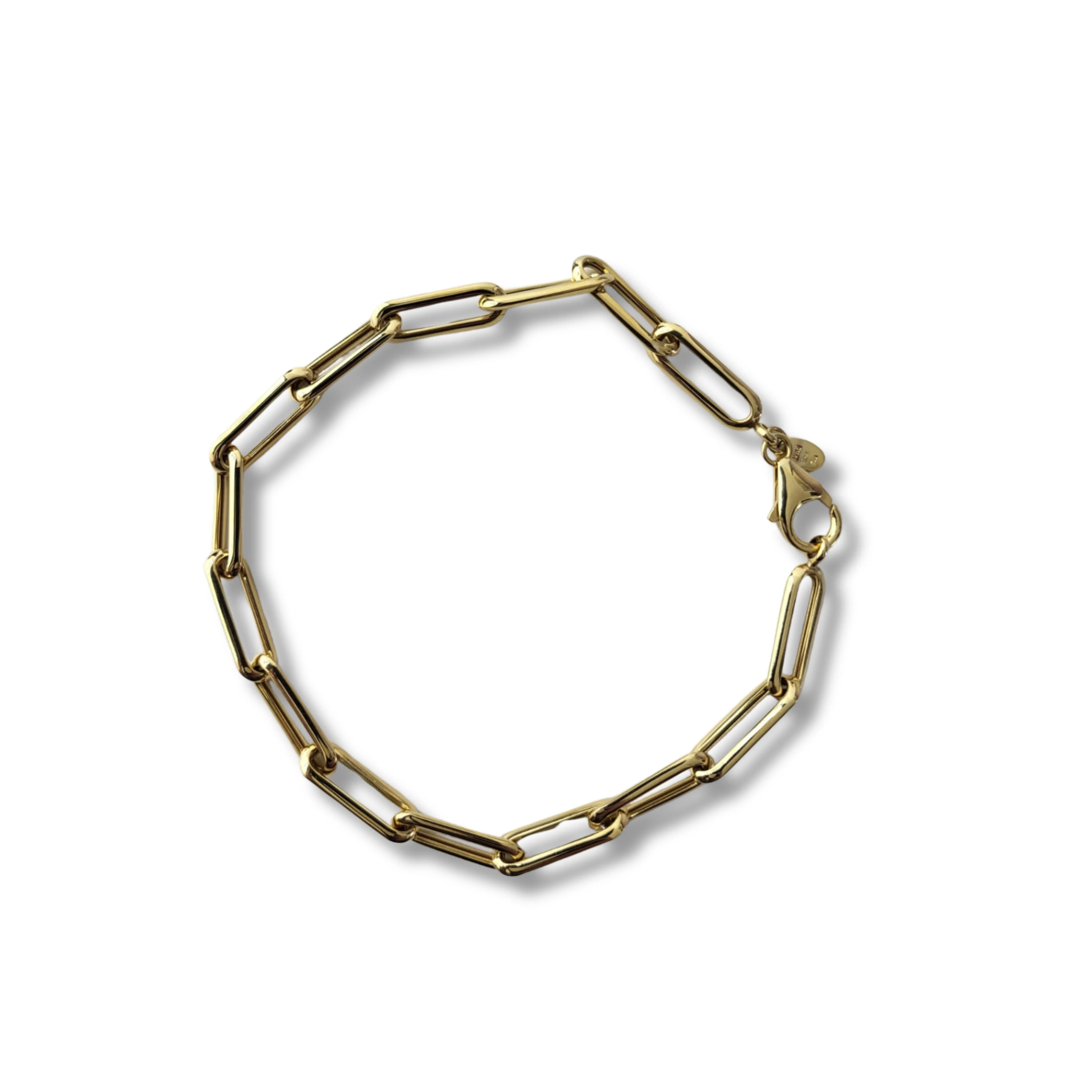 10K Yellow Gold Paperclip Anklet