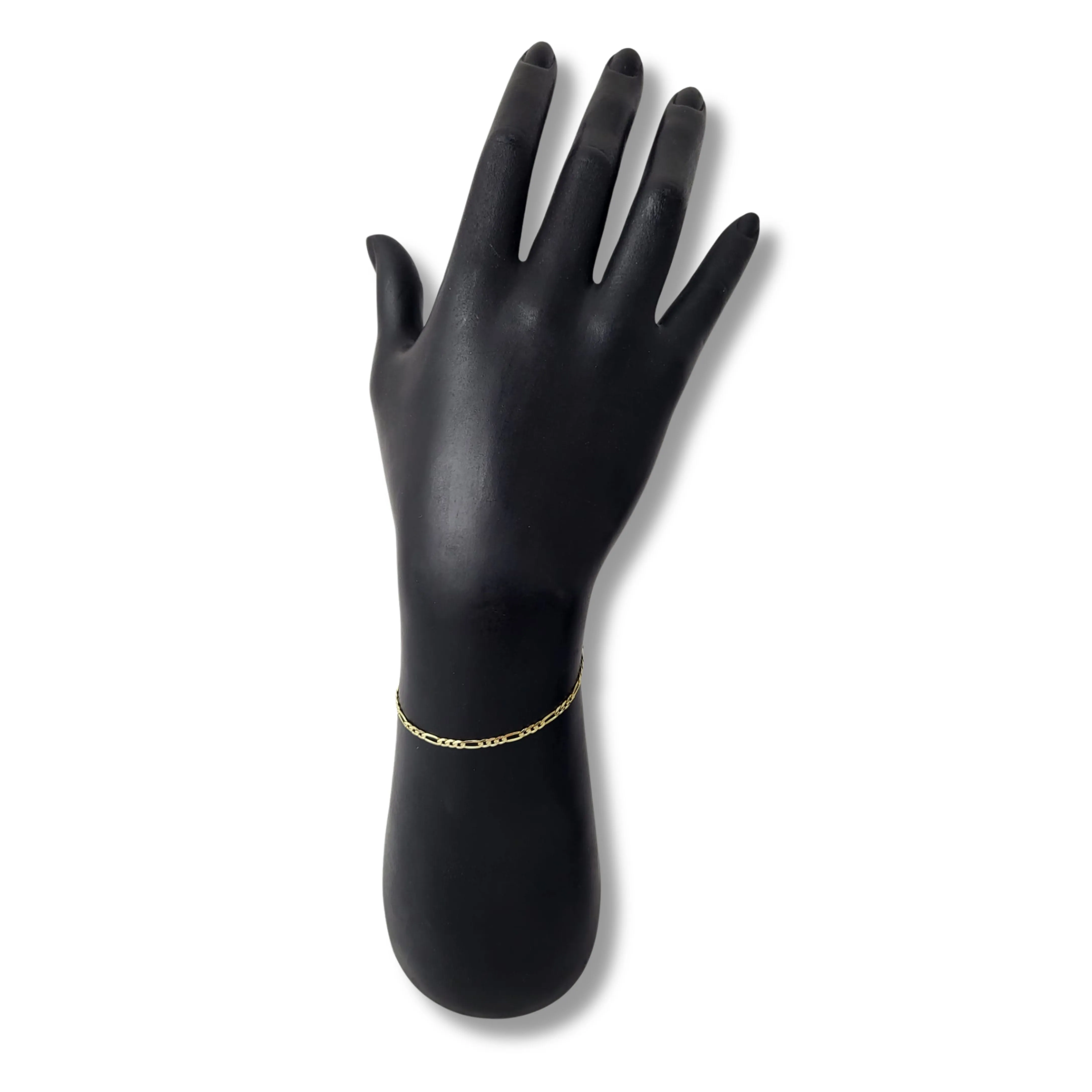 10K Yellow Gold Thin Figaro Bracelet