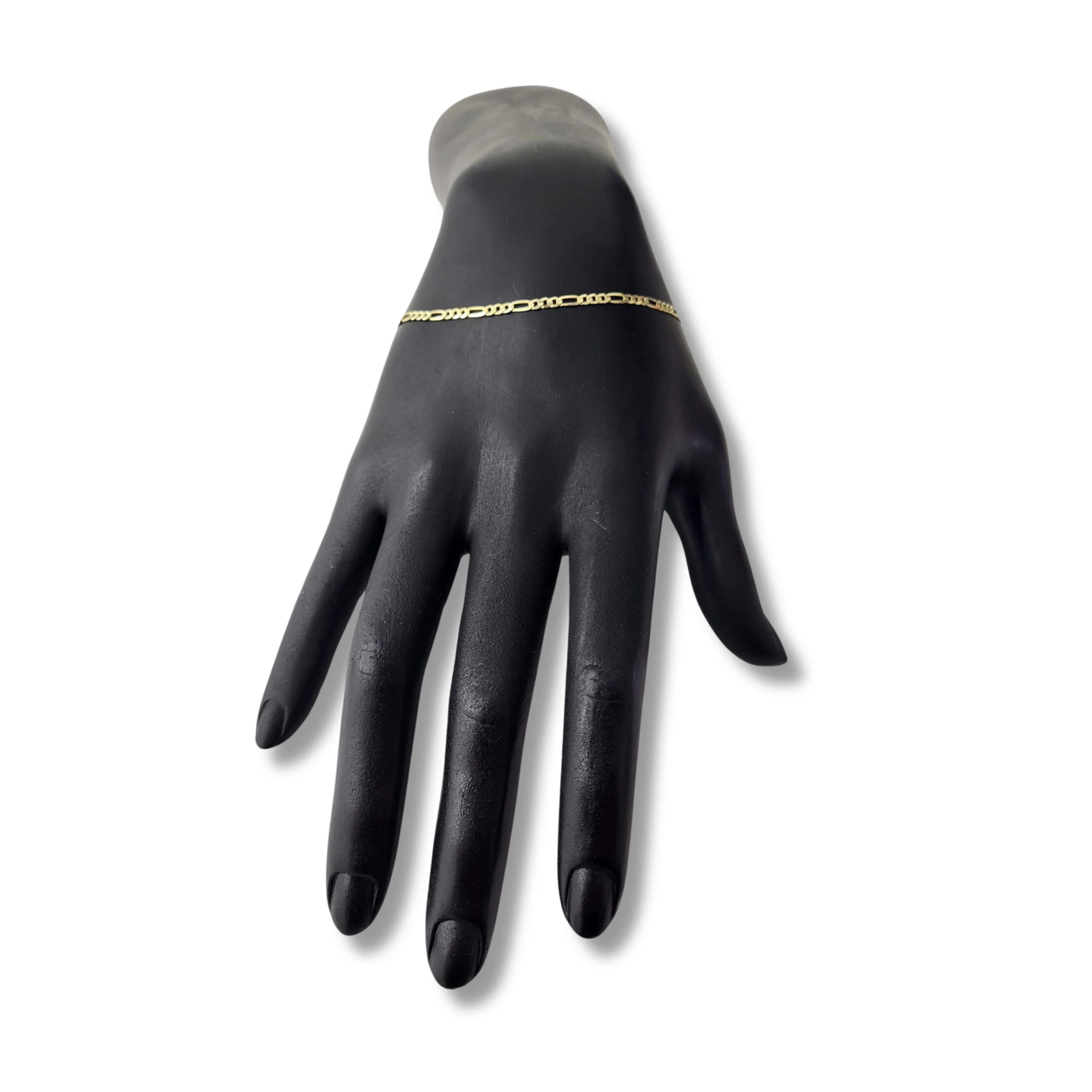 10K Yellow Gold Thin Figaro Bracelet