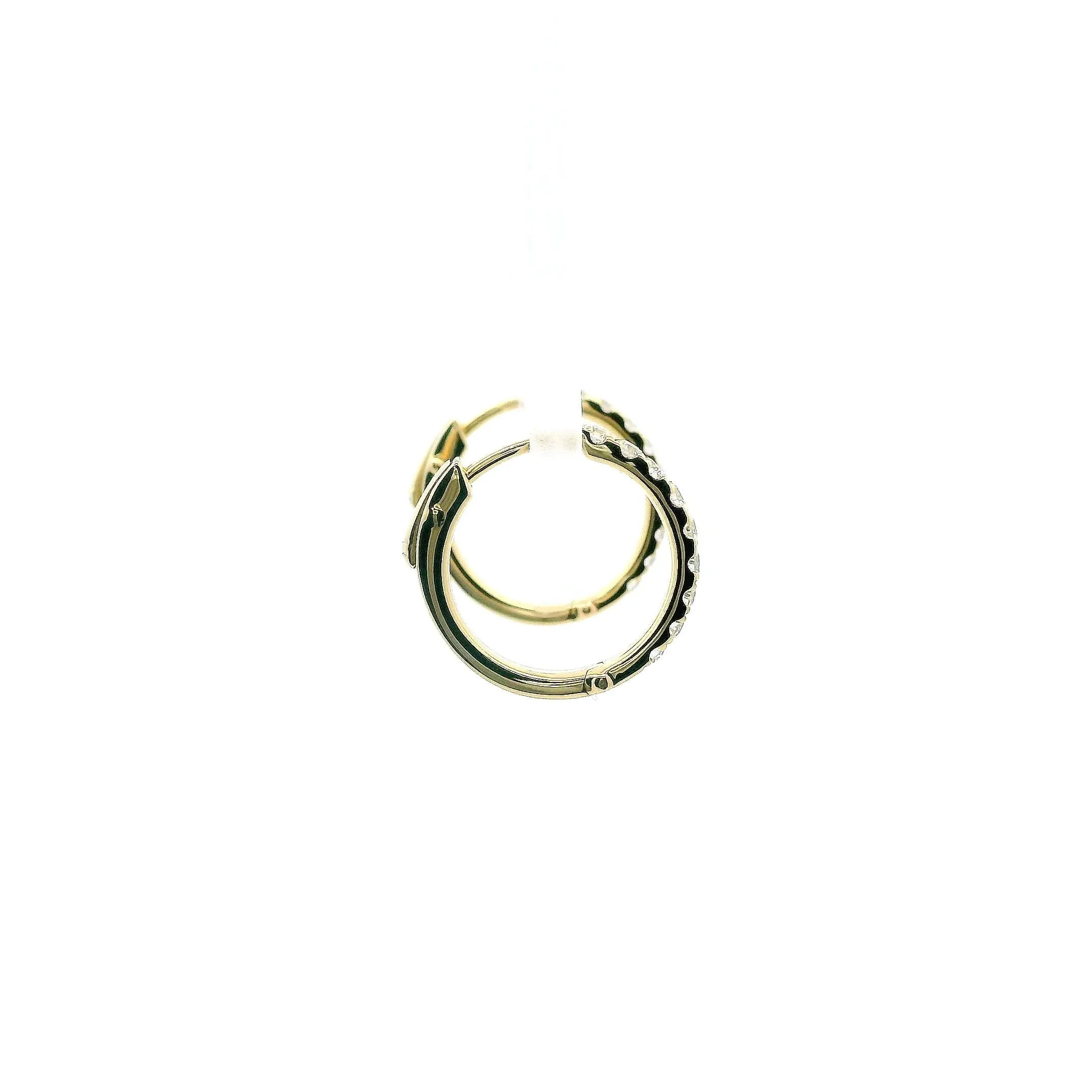 14K Yellow Gold 0.32cttw. Diamond Hoop Earrings
