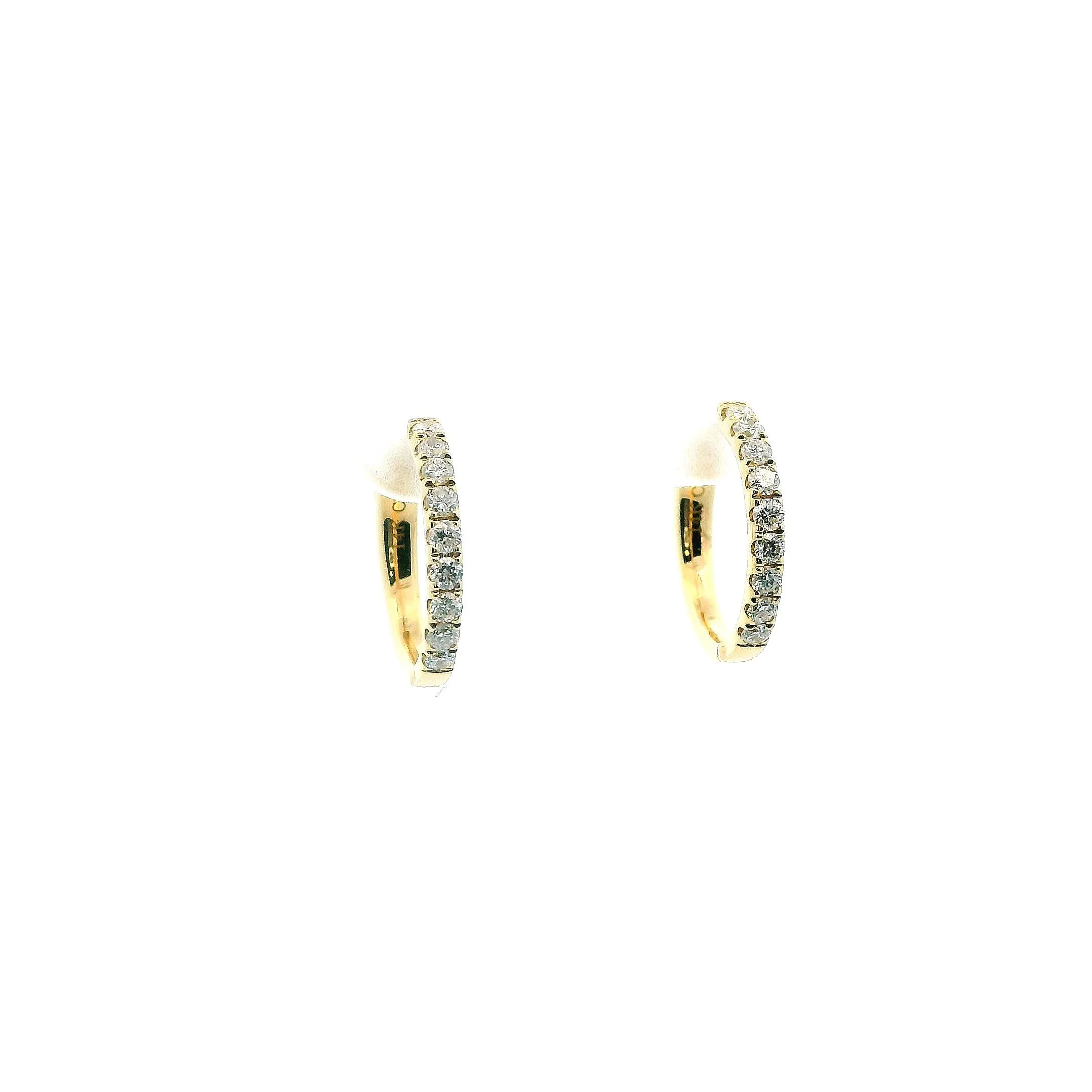 14K Yellow Gold 0.32cttw. Diamond Hoop Earrings