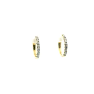 14K Yellow Gold 0.32cttw. Diamond Hoop Earrings