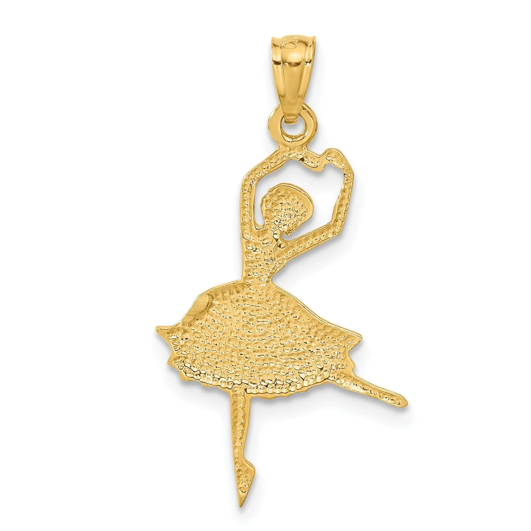 14k Yellow Gold Dancing Ballerina Charm Pendant