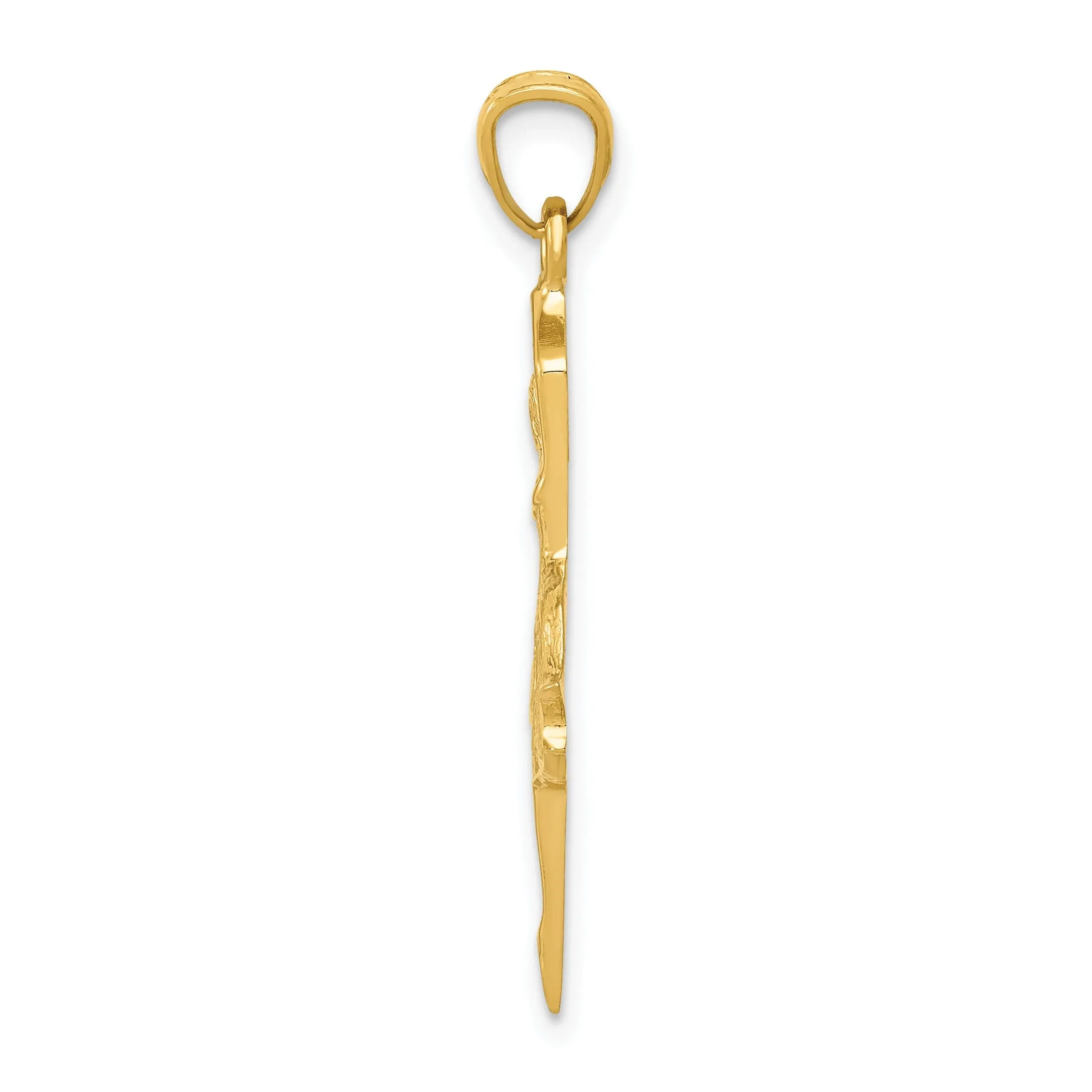 14k Yellow Gold Dancing Ballerina Charm Pendant