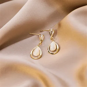 18K Gold-Plated & Clear Crystal Planet Drop Earrings