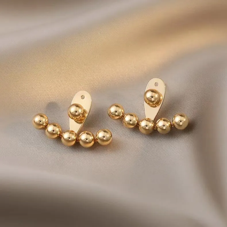 18K Gold-Plated Beaded Ear Jackets
