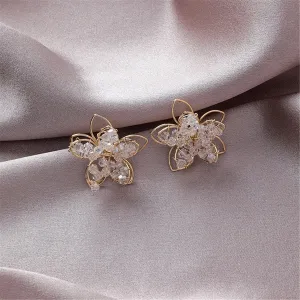 18K Gold-Plated Beaded Floral Stud Earrings