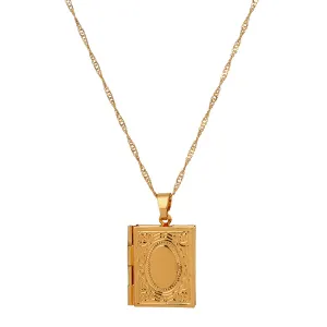18K Gold-Plated Book Locket