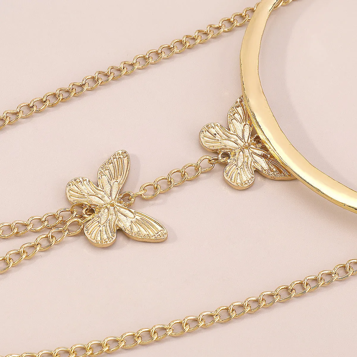 18K Gold-Plated Butterfly Chain Arm Cuff