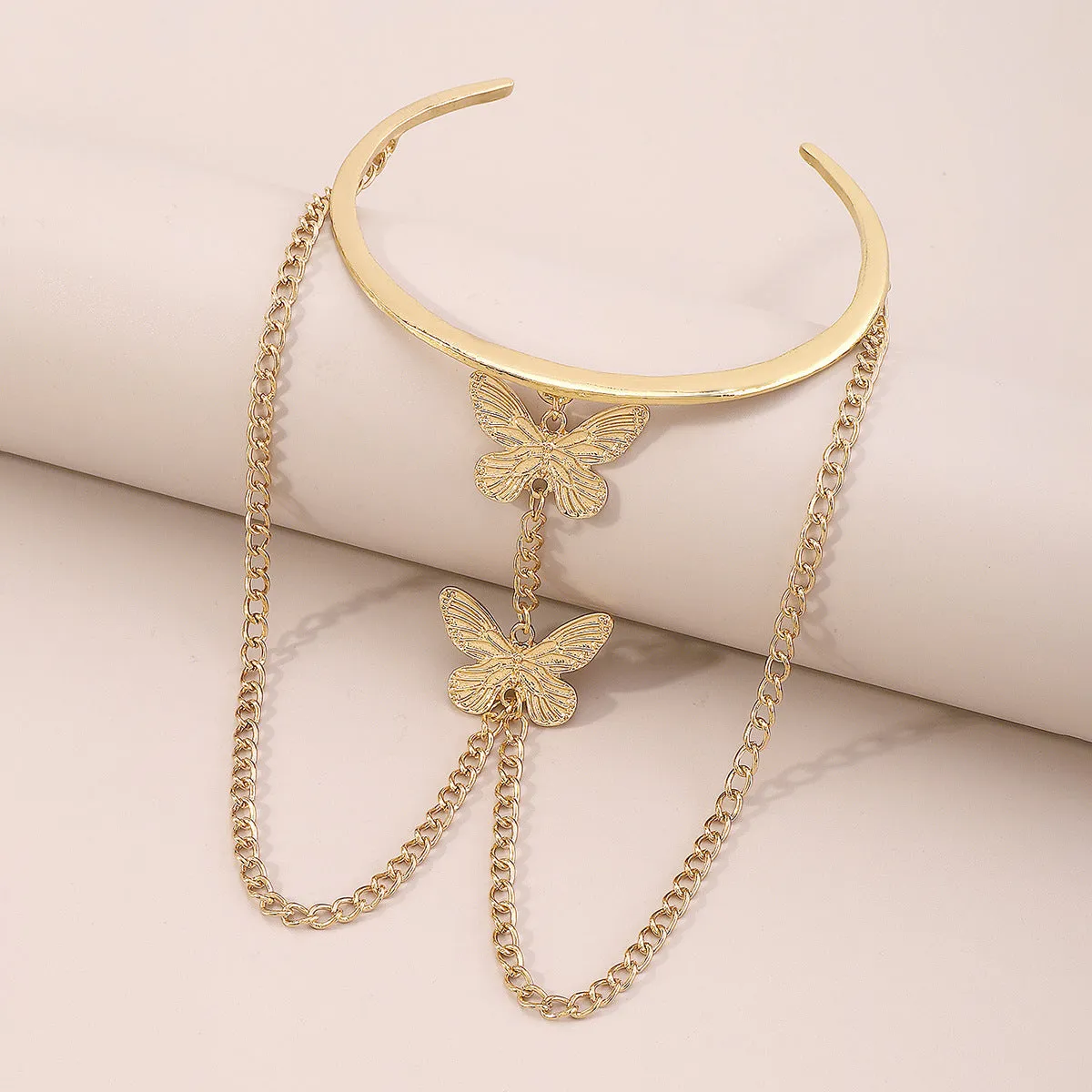 18K Gold-Plated Butterfly Chain Arm Cuff