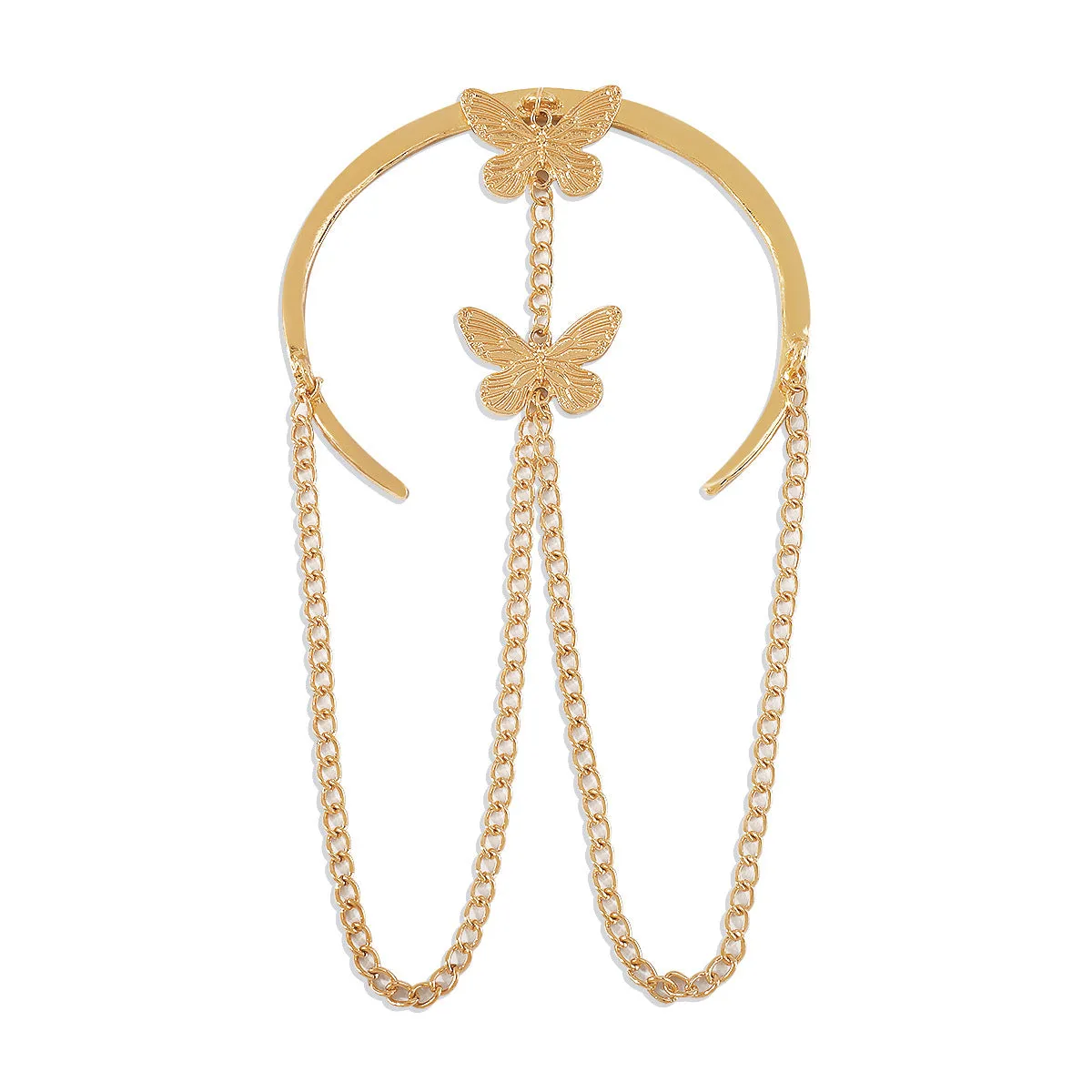 18K Gold-Plated Butterfly Chain Arm Cuff