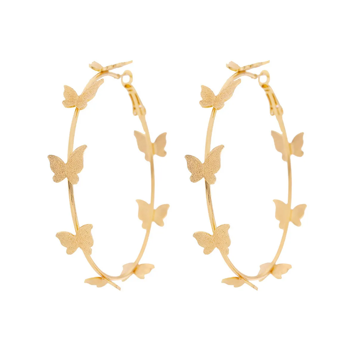 18K Gold-Plated Butterfly Hoop Earrings
