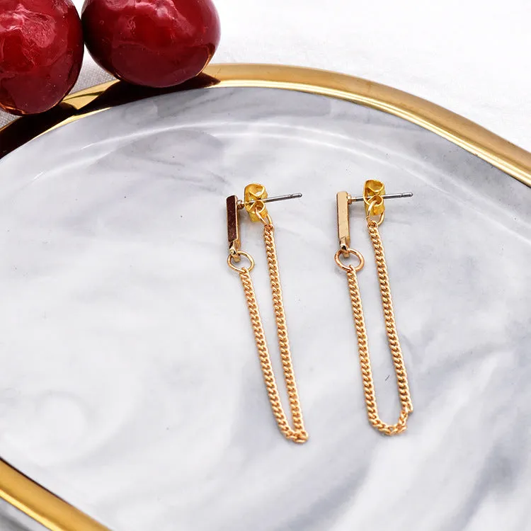 18K Gold-Plated Chain Drop Earrings