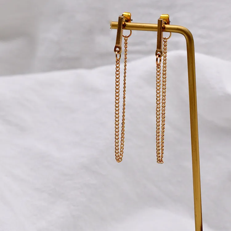 18K Gold-Plated Chain Drop Earrings