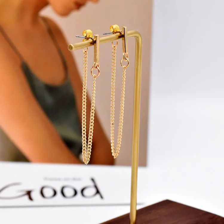 18K Gold-Plated Chain Drop Earrings