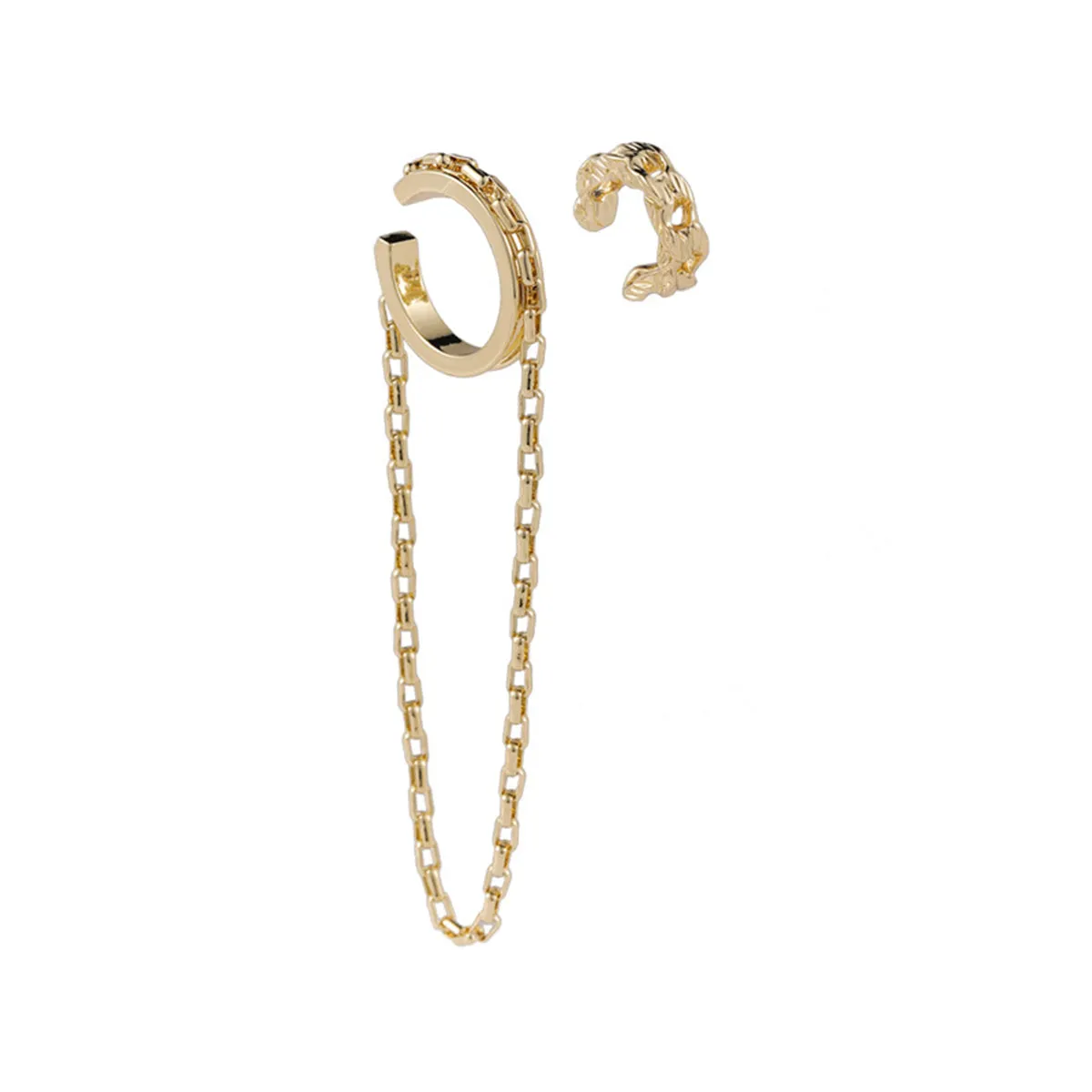 18K Gold-Plated Chain Ear Cuff Set