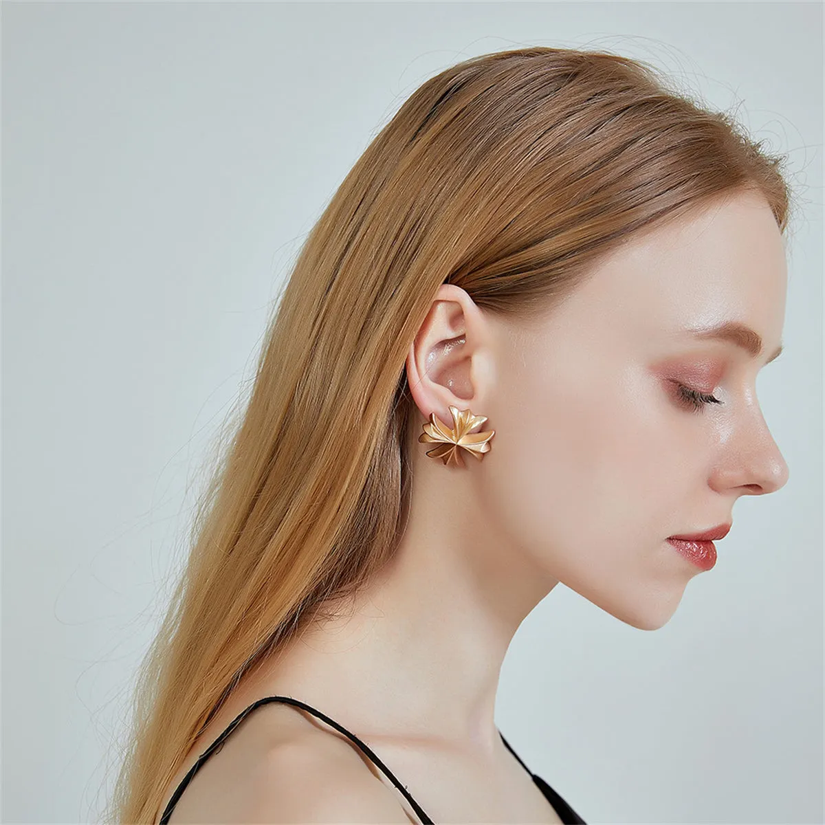 18K Gold-Plated Clover Stud Earrings