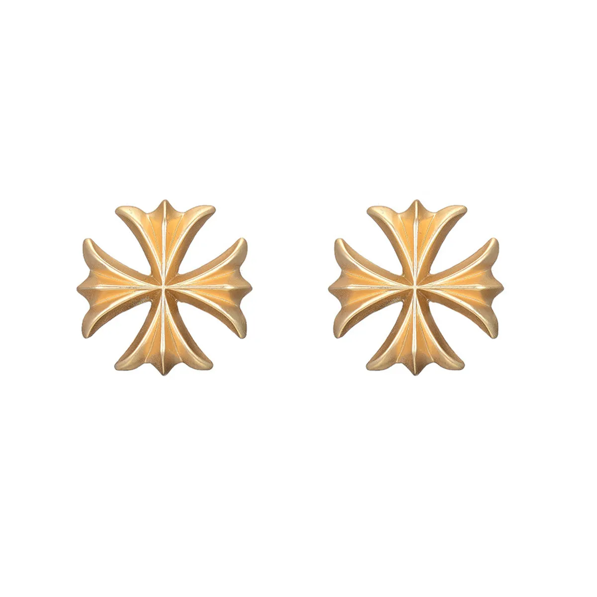 18K Gold-Plated Clover Stud Earrings