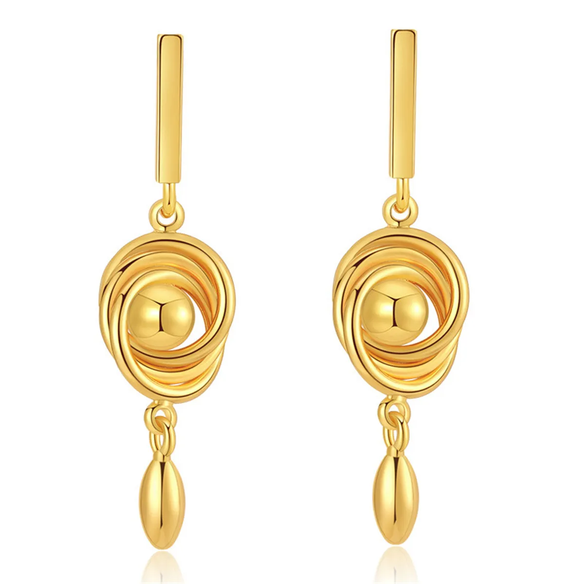18K Gold-Plated Coil Drop Earrings