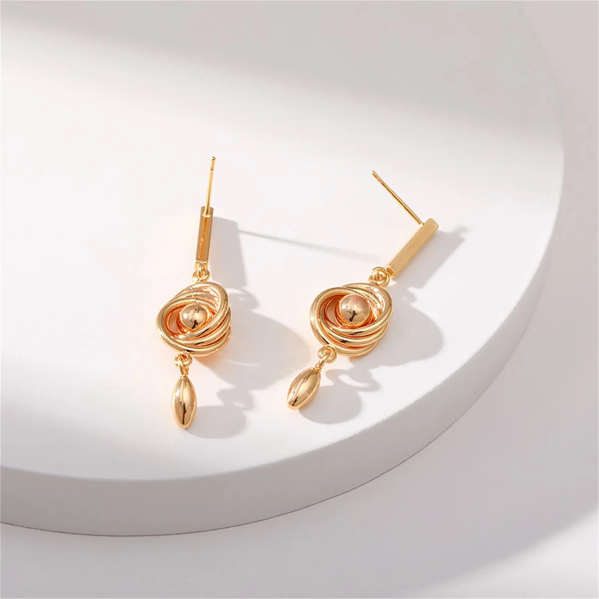 18K Gold-Plated Coil Drop Earrings