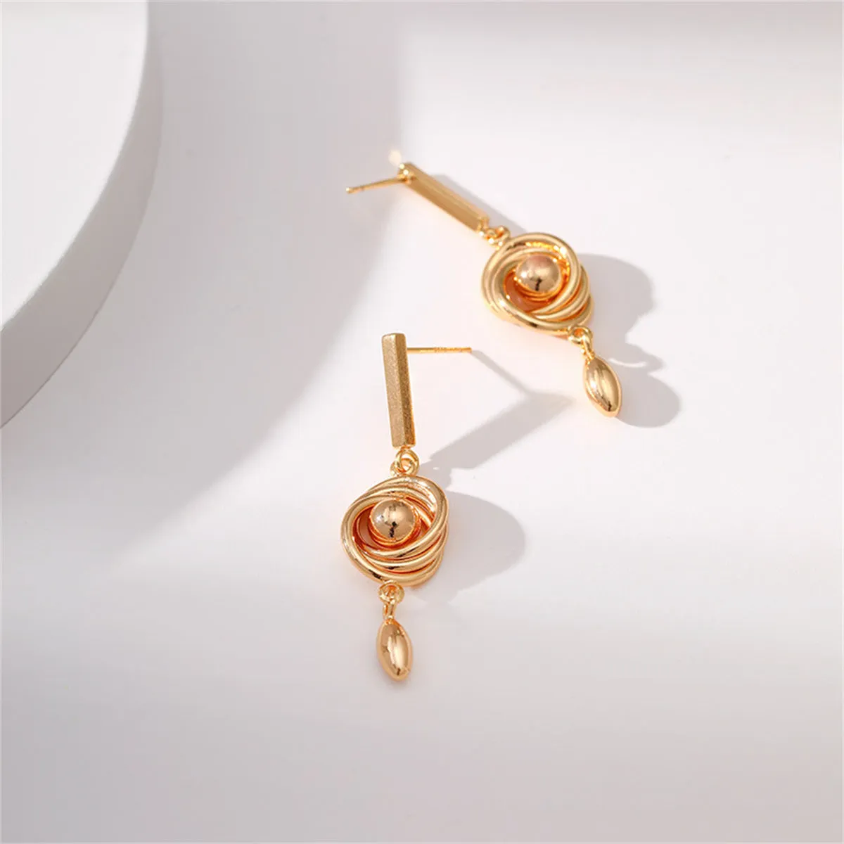18K Gold-Plated Coil Drop Earrings