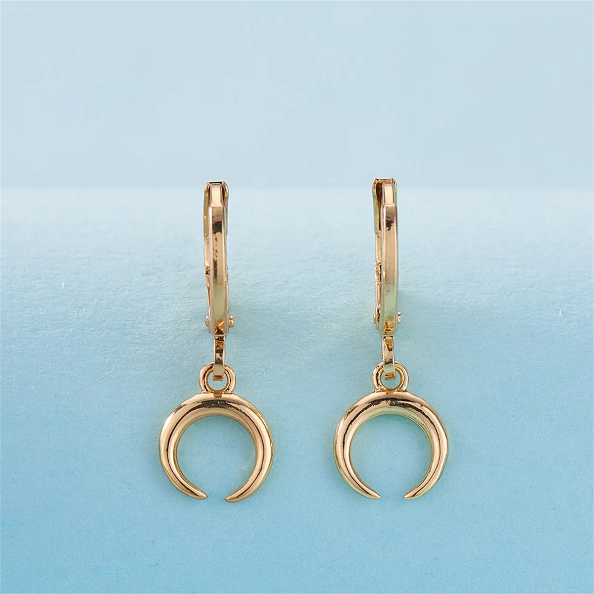 18K Gold-Plated Crescent Moon Huggie Earrings