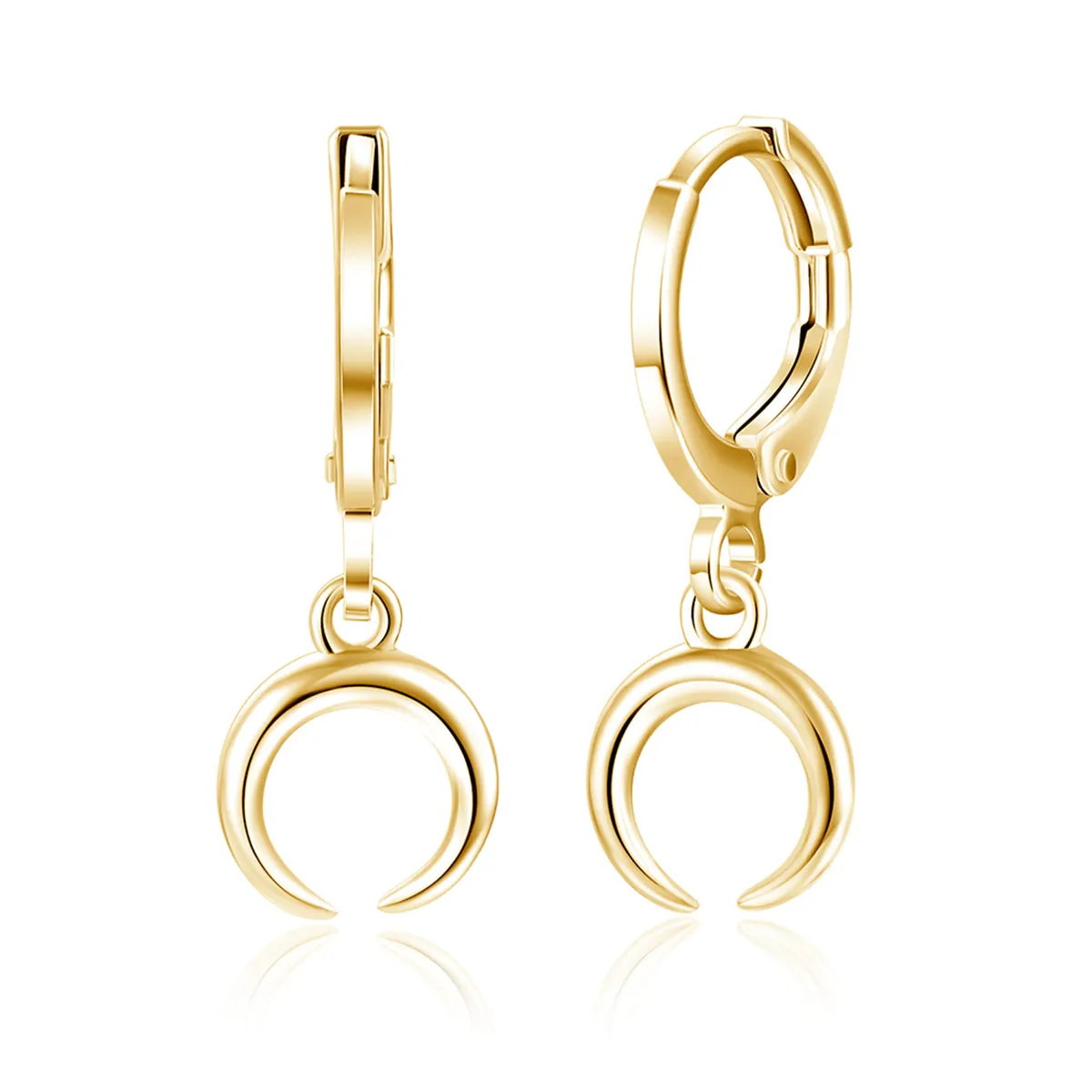 18K Gold-Plated Crescent Moon Huggie Earrings