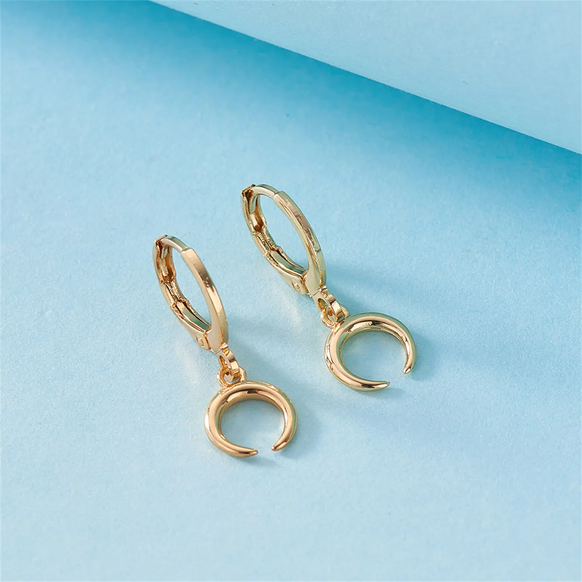 18K Gold-Plated Crescent Moon Huggie Earrings