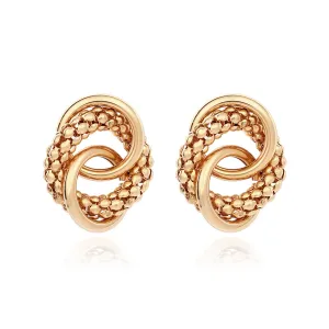 18K Gold-Plated Crossing Ring Stud Earrings