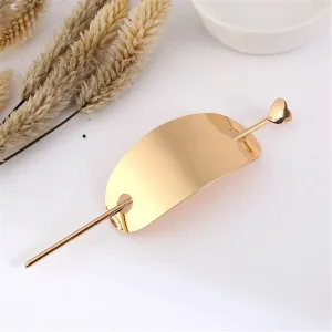 18K Gold-Plated Curved Plate & Stick Hair Clip