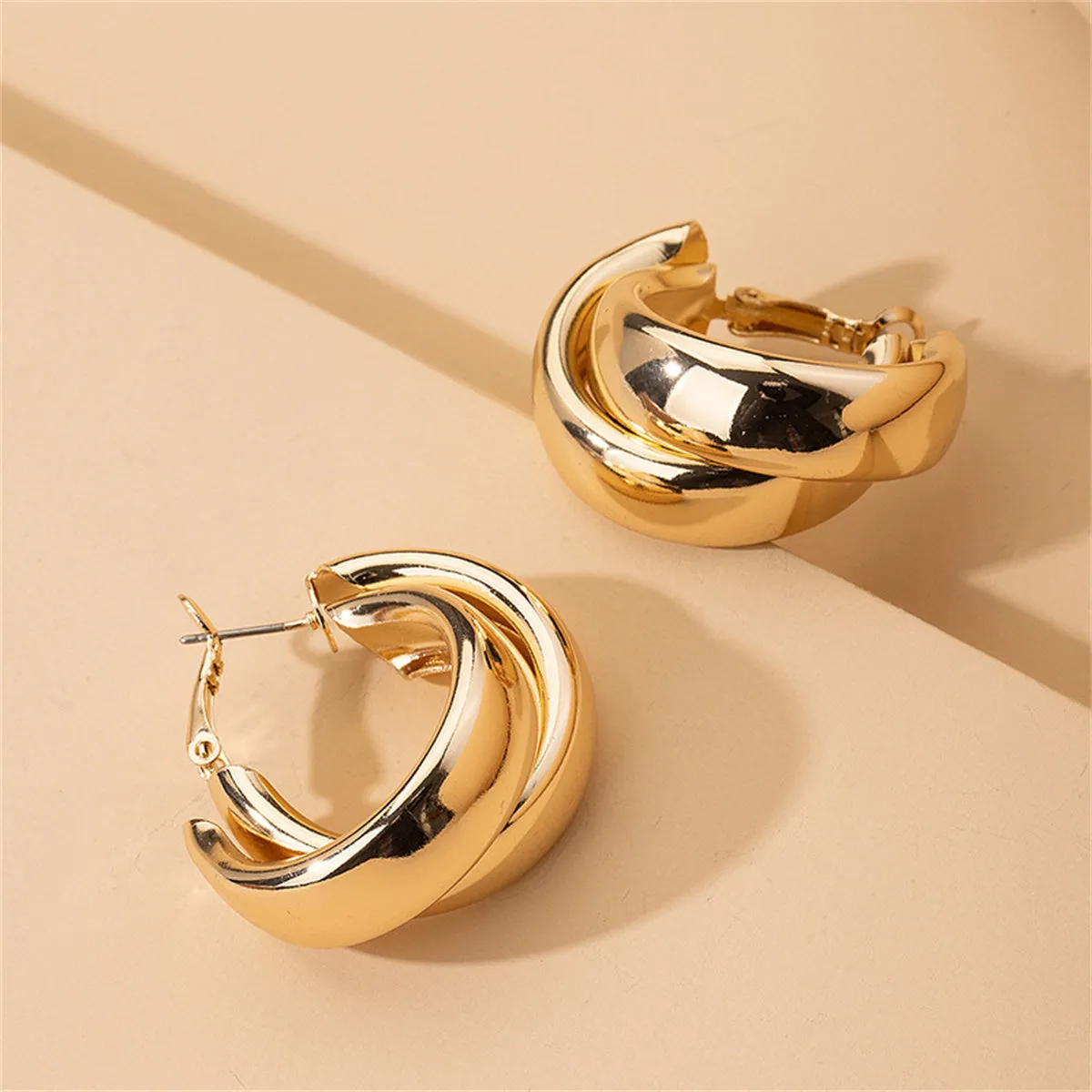 18K Gold-Plated Double Huggie Earrings