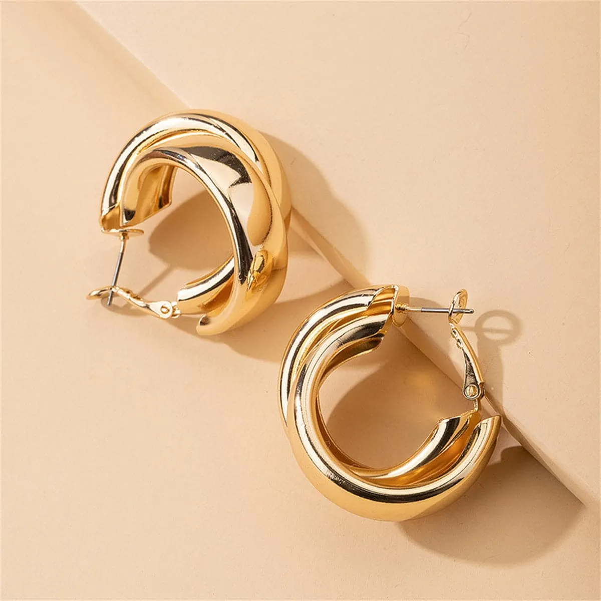 18K Gold-Plated Double Huggie Earrings