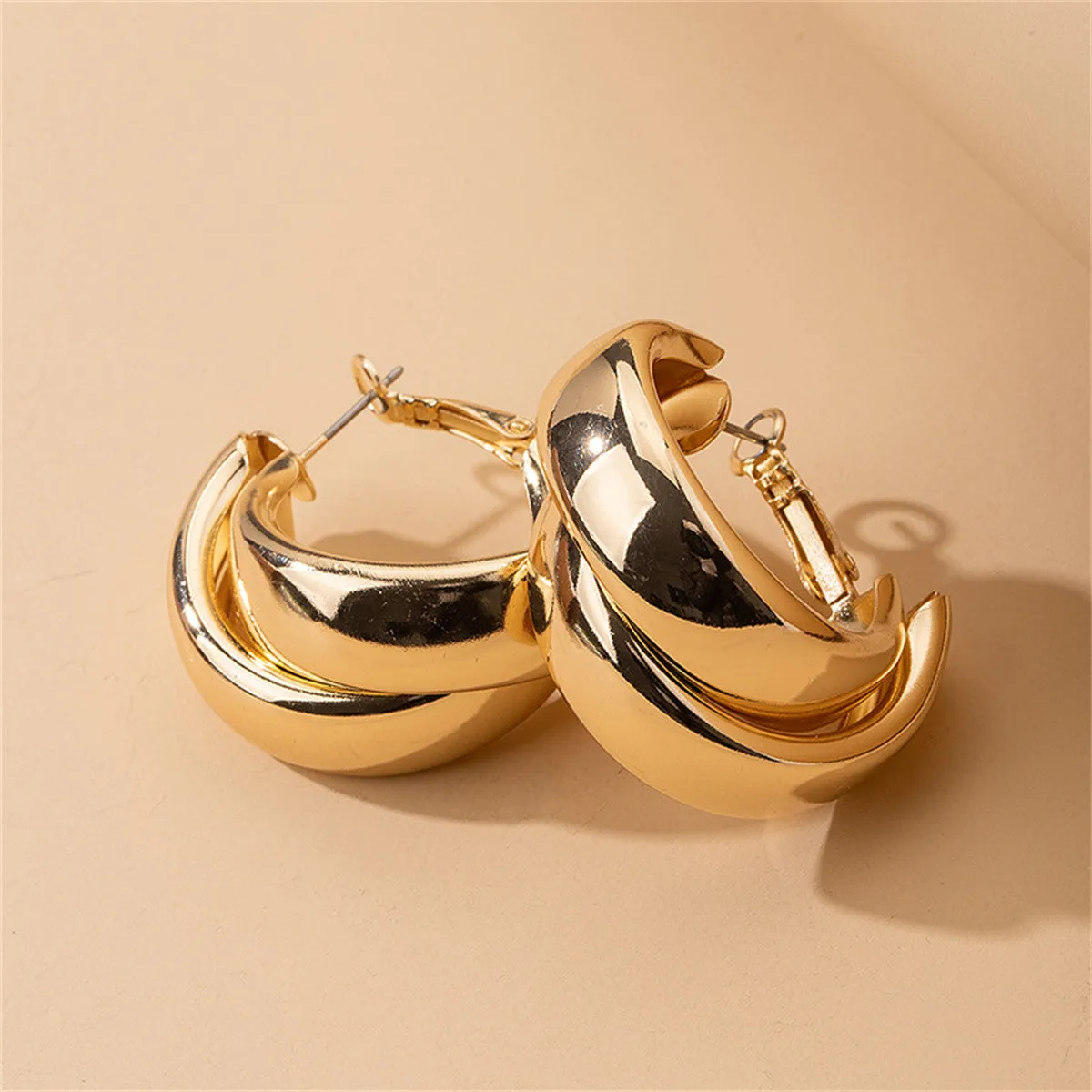 18K Gold-Plated Double Huggie Earrings