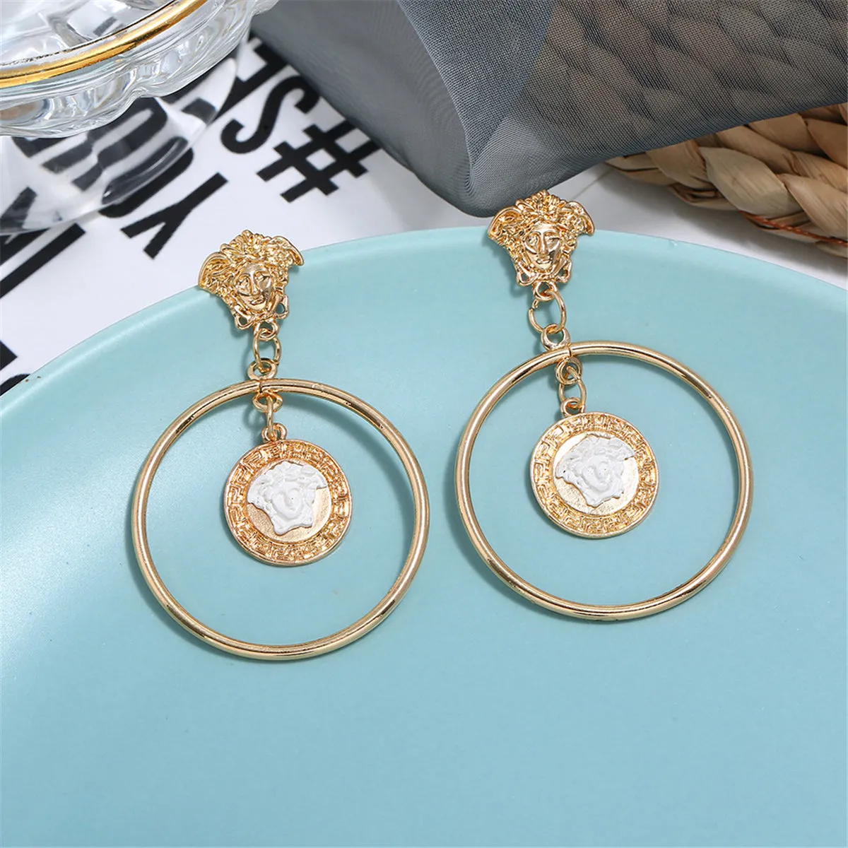 18K Gold-Plated Figure Drop Earrings