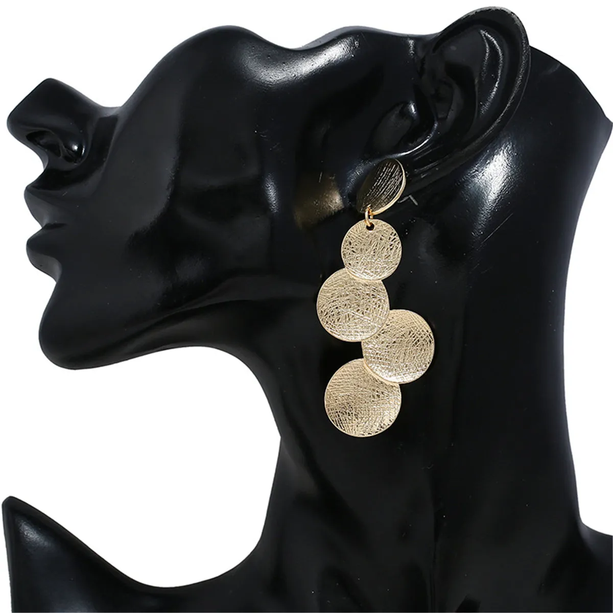 18K Gold-Plated Linking Round Drop Earrings