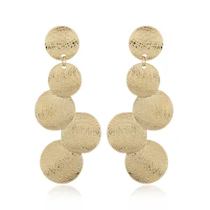 18K Gold-Plated Linking Round Drop Earrings