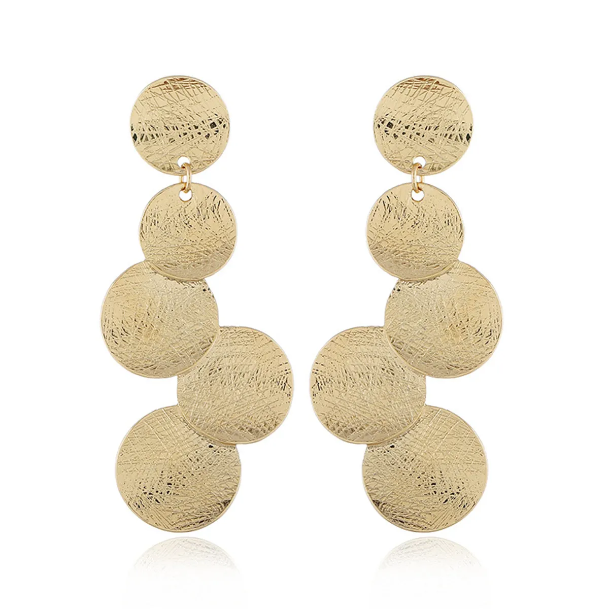 18K Gold-Plated Linking Round Drop Earrings