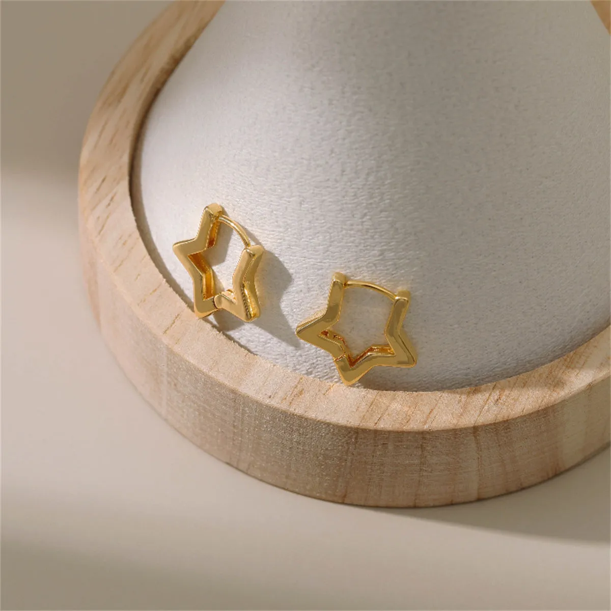 18K Gold-Plated Star Hoop Earrings