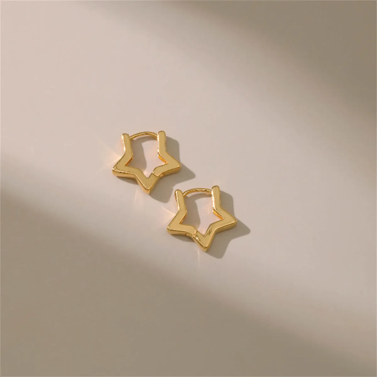 18K Gold-Plated Star Hoop Earrings