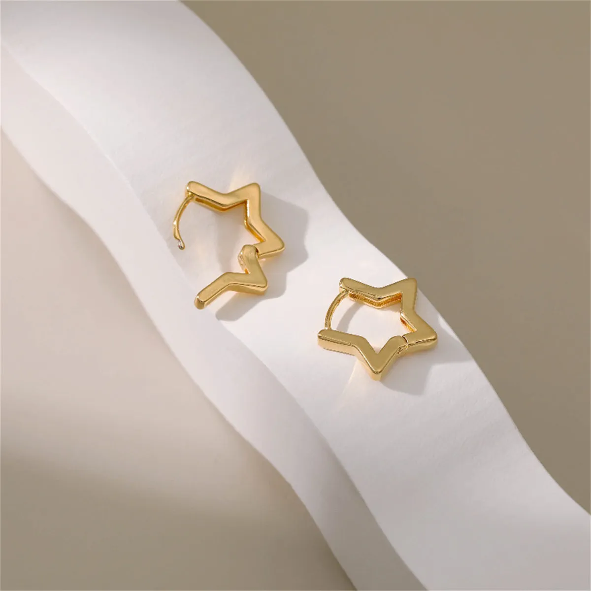18K Gold-Plated Star Hoop Earrings