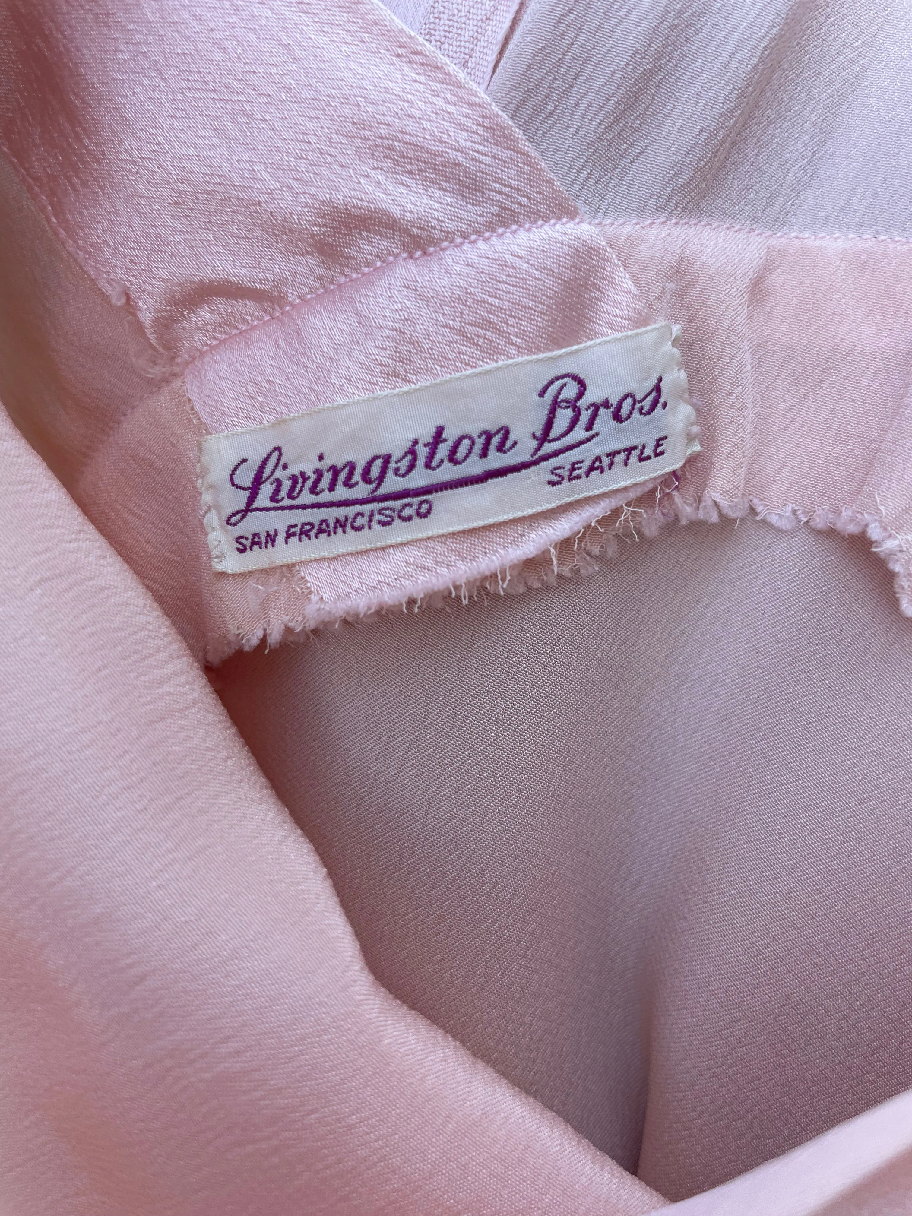 1930s Two Piece Ballet Pink Petal Sleeve Jacket & Bias Cut Dress
