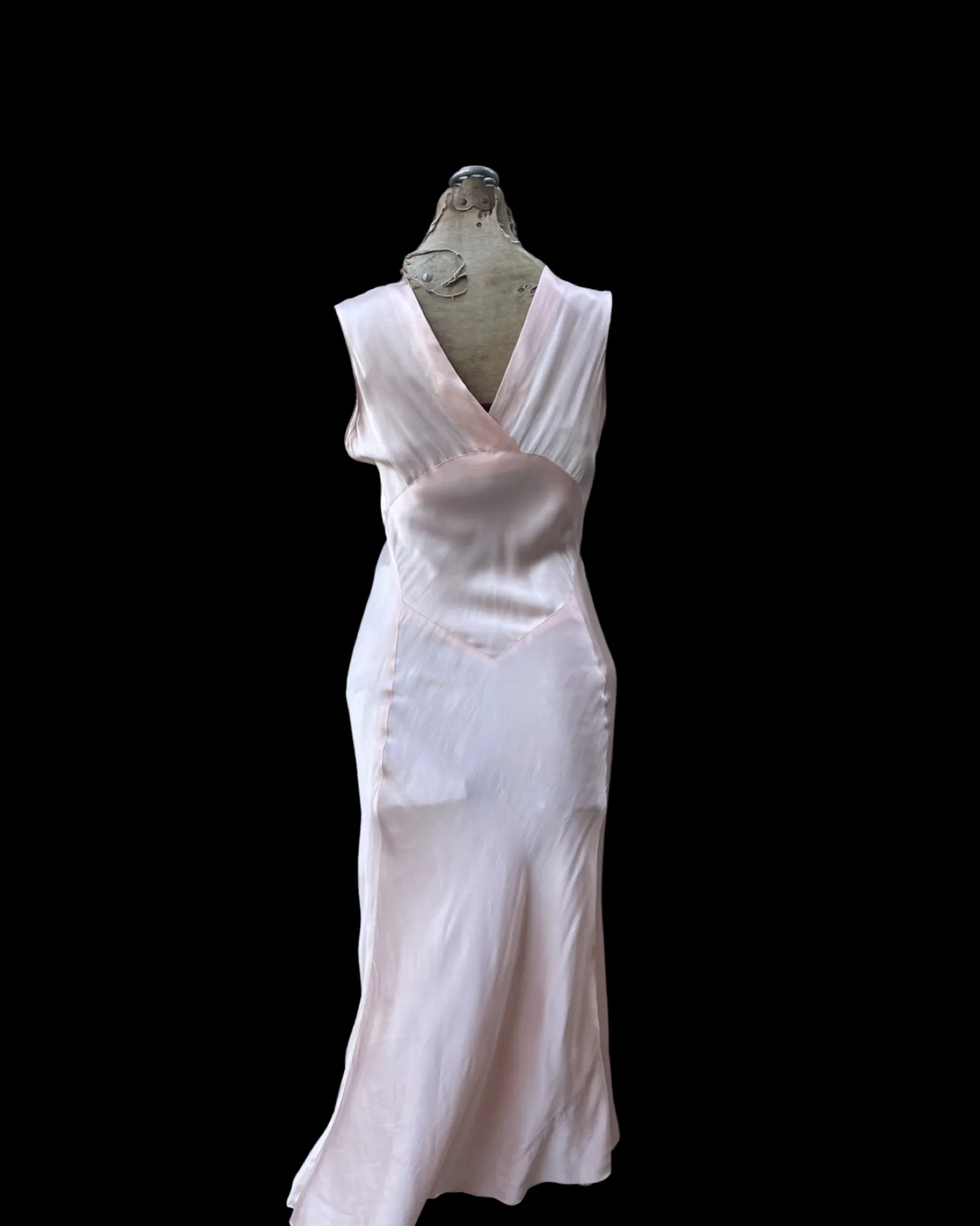 1930s Two Piece Ballet Pink Petal Sleeve Jacket & Bias Cut Dress