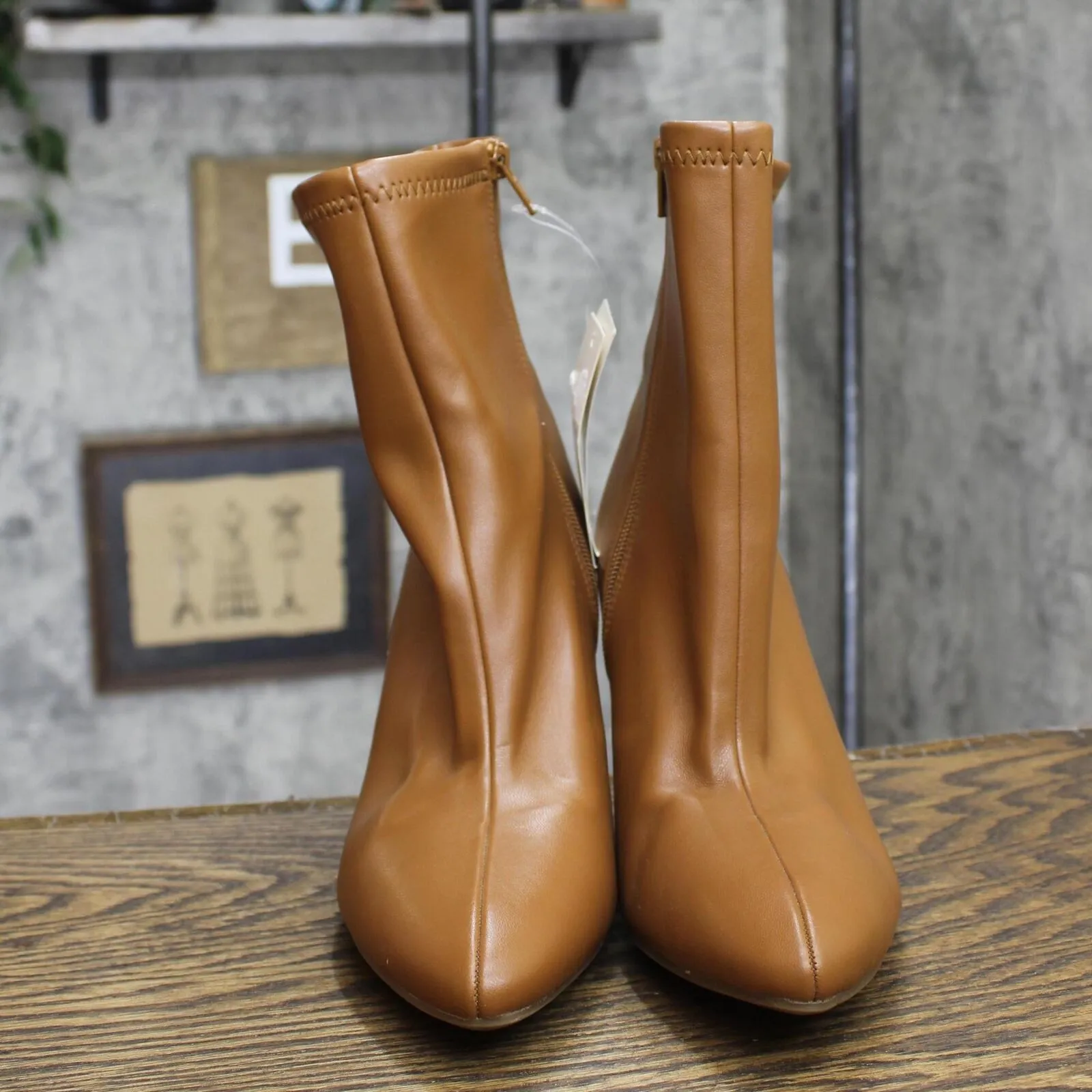 A New Day Women's Jocelyn Wedge Stretch Dress Boots 87930343 Camel 9M