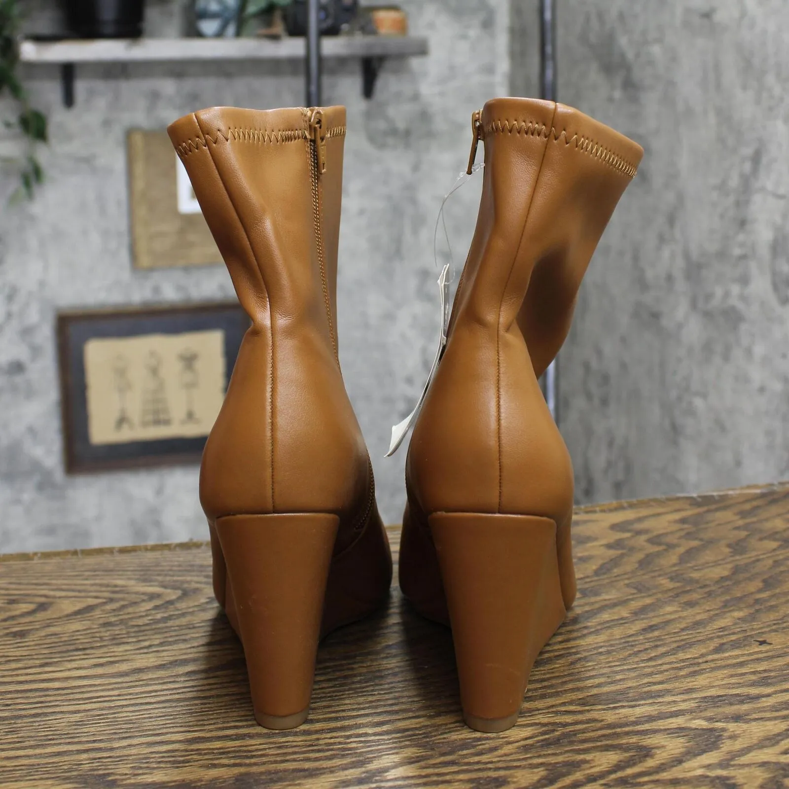 A New Day Women's Jocelyn Wedge Stretch Dress Boots 87930343 Camel 9M