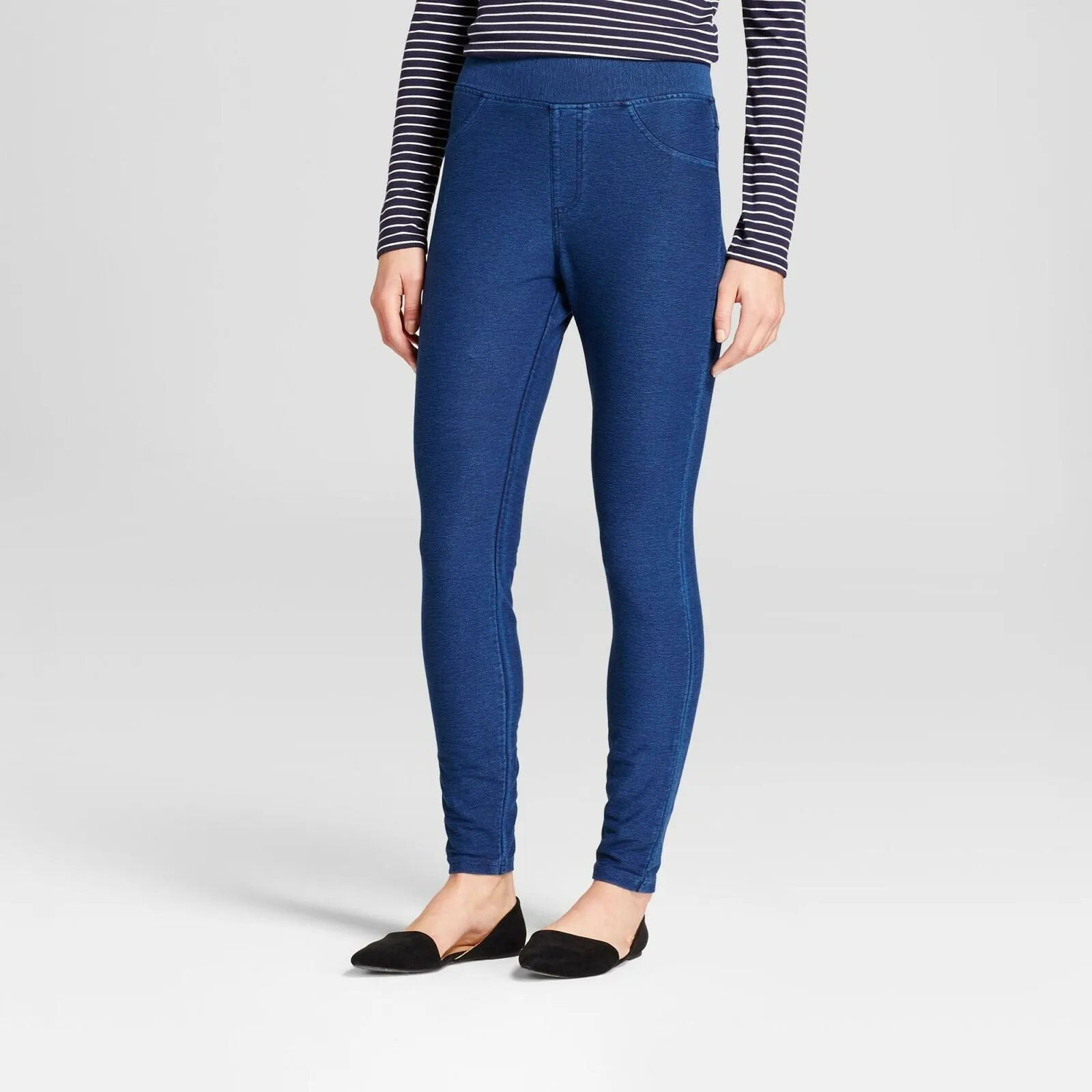 A New Day Womens Wide Waistband Jeggings Blue Medium