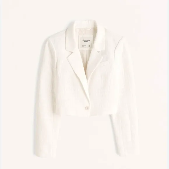 Abercrombie &amp; Fitch white tweed blazer, M, NWT