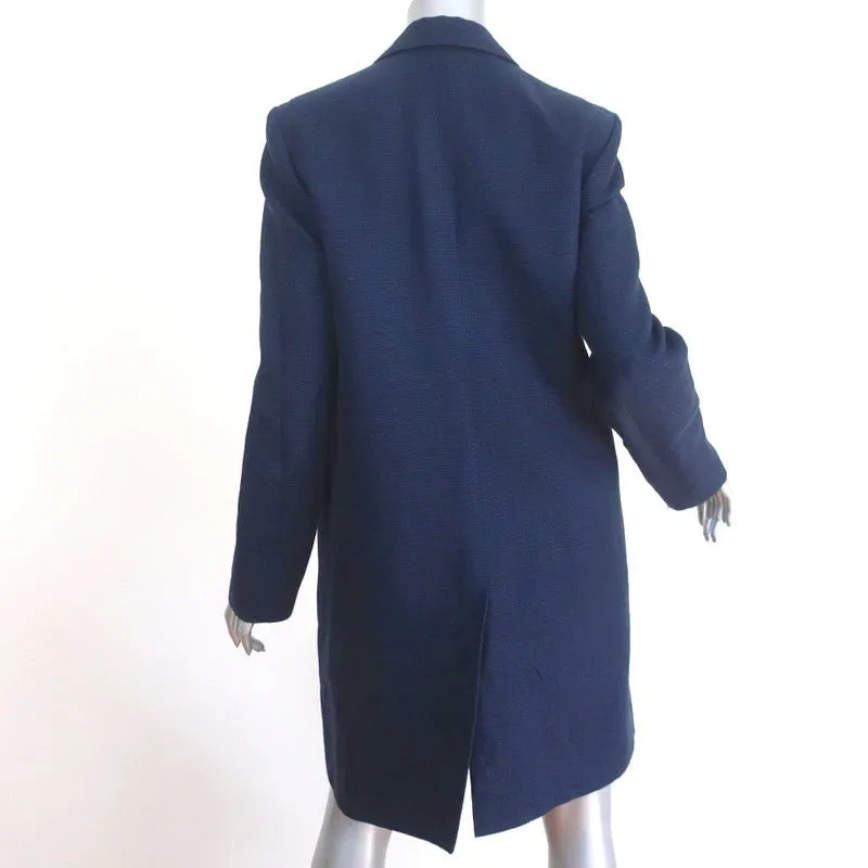 ACNE Studios Blair Coat Navy Canvas Size 38 Snap-Front Long Jacket
